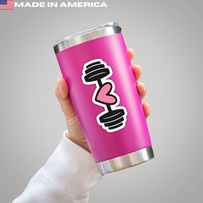 Fitness weights pink heart vinyl sticker - Premium Gym Lover Stickers & Decals Water bottles, Tumblers, Hydroflaskkers, Tumbler sticker-