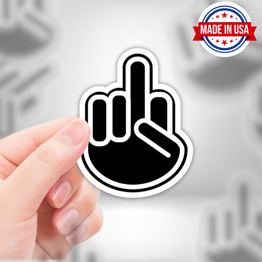 Middle Finger Vinyl Sticker - Waterproof, UV Resistant, Durable
