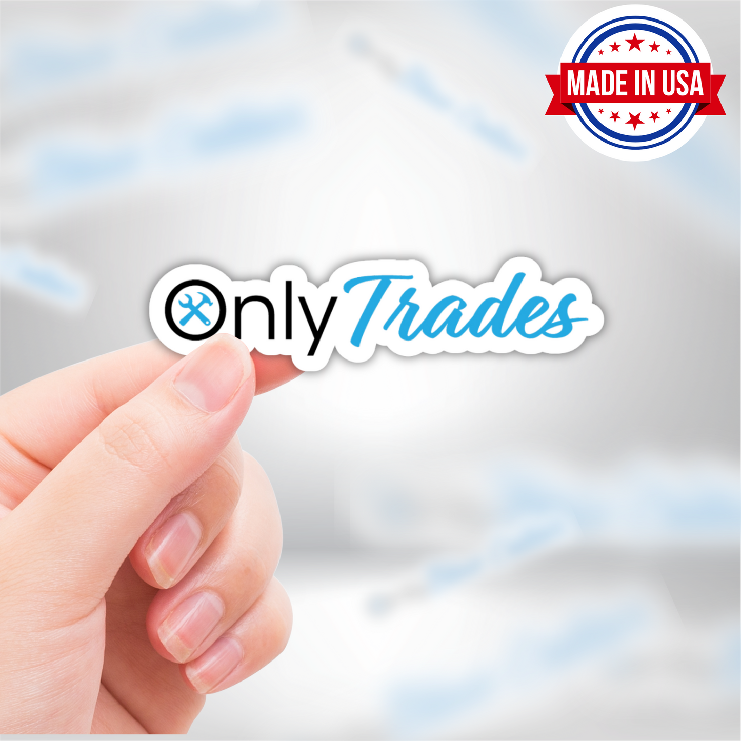 Only Trades Blue Collar Vinyl Sticker â€“ Waterproof, UV Resistant, Durable