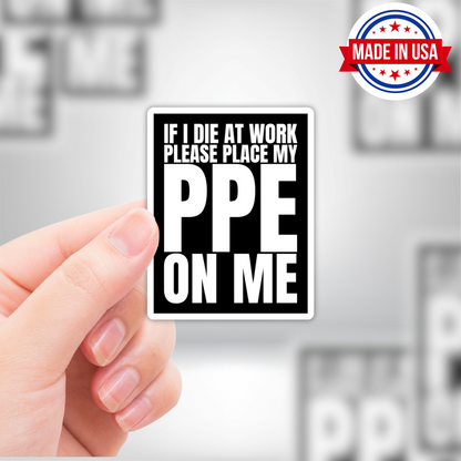 PPE Funny Blue Collar Vinyl Sticker – Waterproof, UV Resistant, Durable