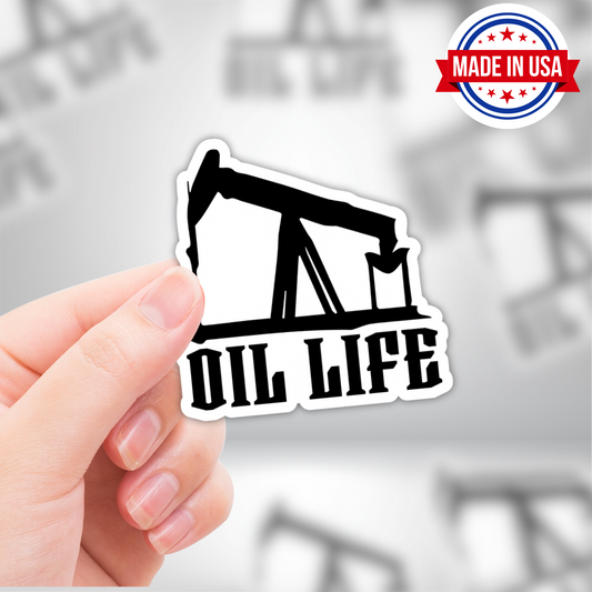 Oil Life Blue Collar Vinyl Sticker - Waterproof, UV Resistant, Durable