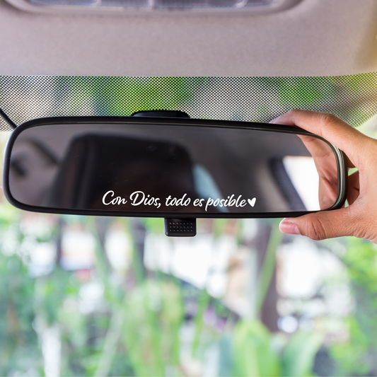 Con Dios Todo Es posible Prayer Decal for Vehicles, Real View Mirror Car Stickers in Spanish