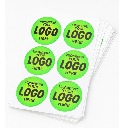 Build Your Own Stickers - Any Design + Logo - Personalize Business 2" Labels - 50+ Sheet Labels, Better Than Roll Labels - Waterproof Decals