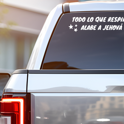 Todo lo que respira alabe a Jehová Psalm 150:6 Cart Sticker - Transfer Decal for Vehicles