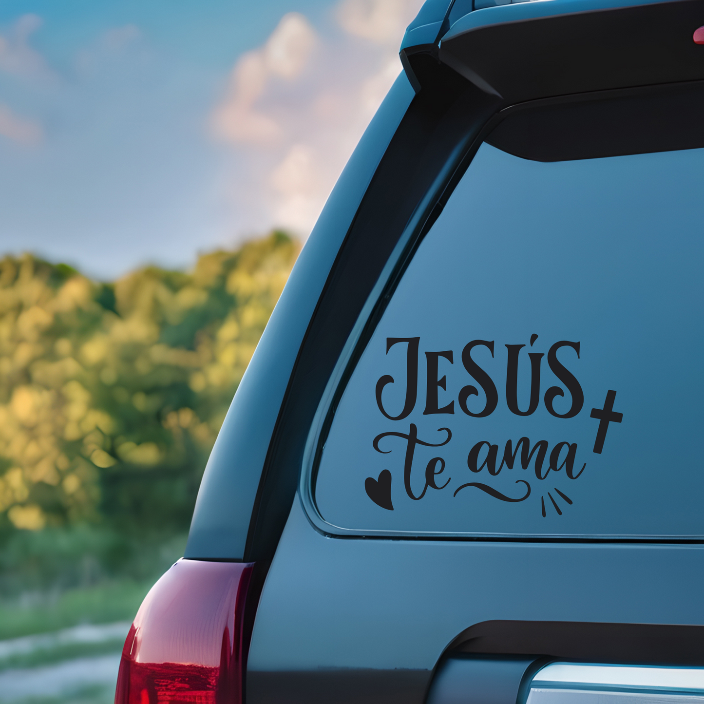 Calcomanía Cristiana para Auto – Jesús Te Ama – Sticker Religioso Vinilo Resistente Car Sticker