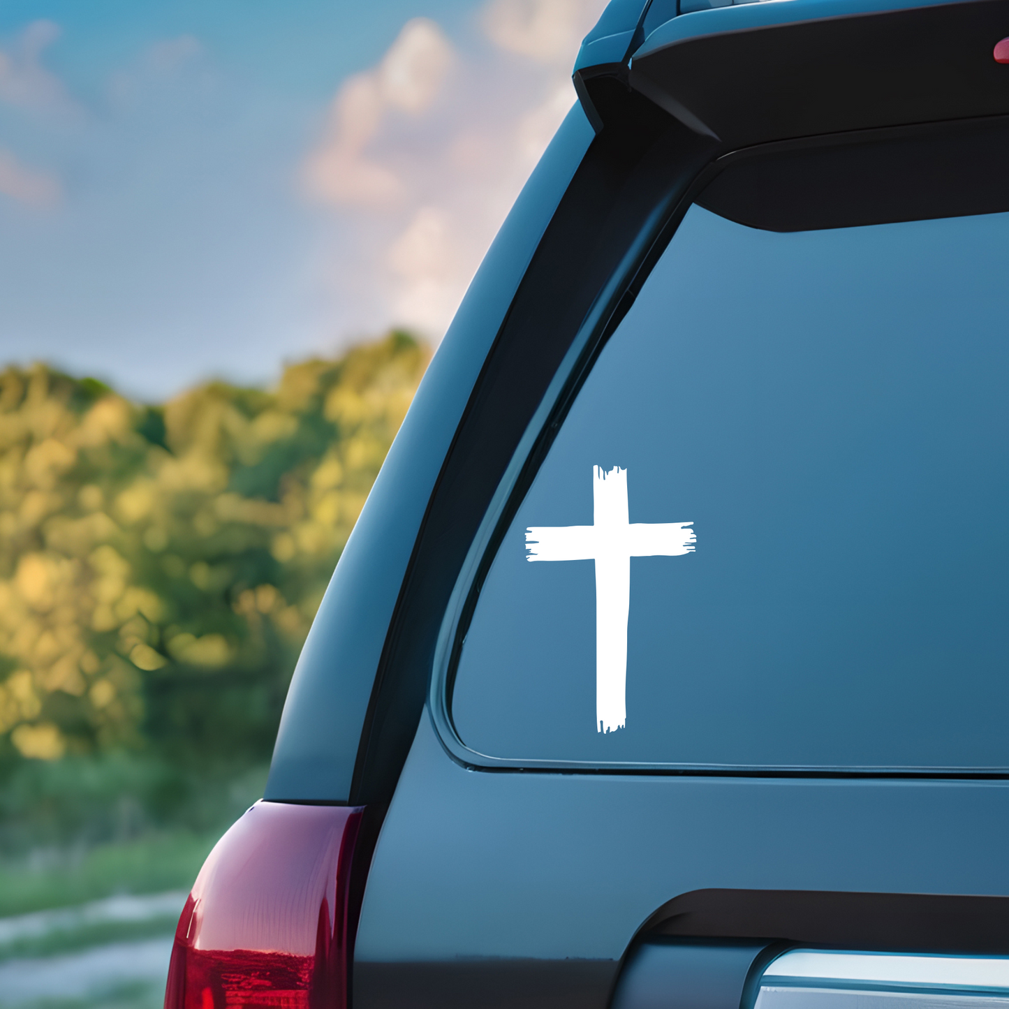 Christian Cross Car Decal / Calcomanía de Cruz Cristiana – Vinyl Sticker for Auto, Window, Laptop