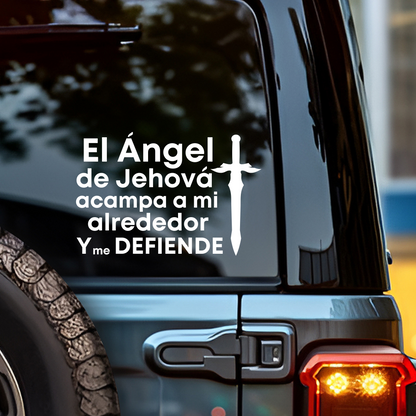 Ángel de Jehová Transfer Sticker – Fe y Protección para tu Auto - Premium Car Transfer Decal