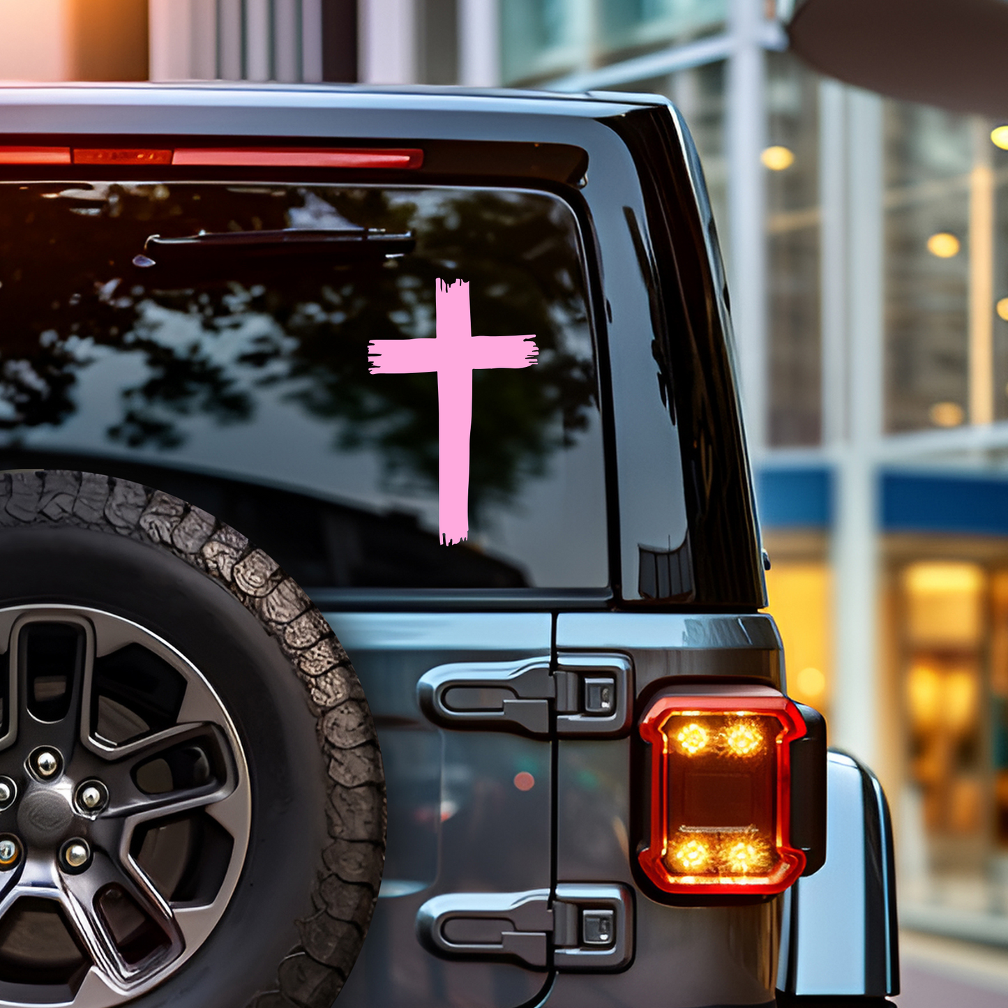 Christian Cross Car Decal / Calcomanía de Cruz Cristiana – Vinyl Sticker for Auto, Window, Laptop