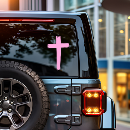 Christian Cross Car Decal / Calcomanía de Cruz Cristiana – Vinyl Sticker for Auto, Window, Laptop