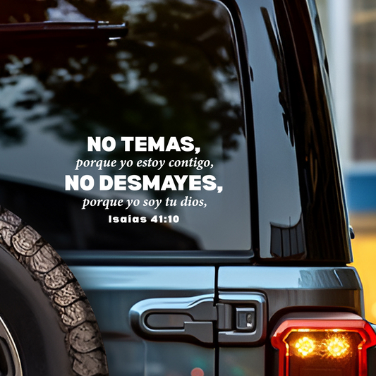 Isaías 41:10 Sticker - Premium Car Transfer Decal - Con Dios Car Sticker