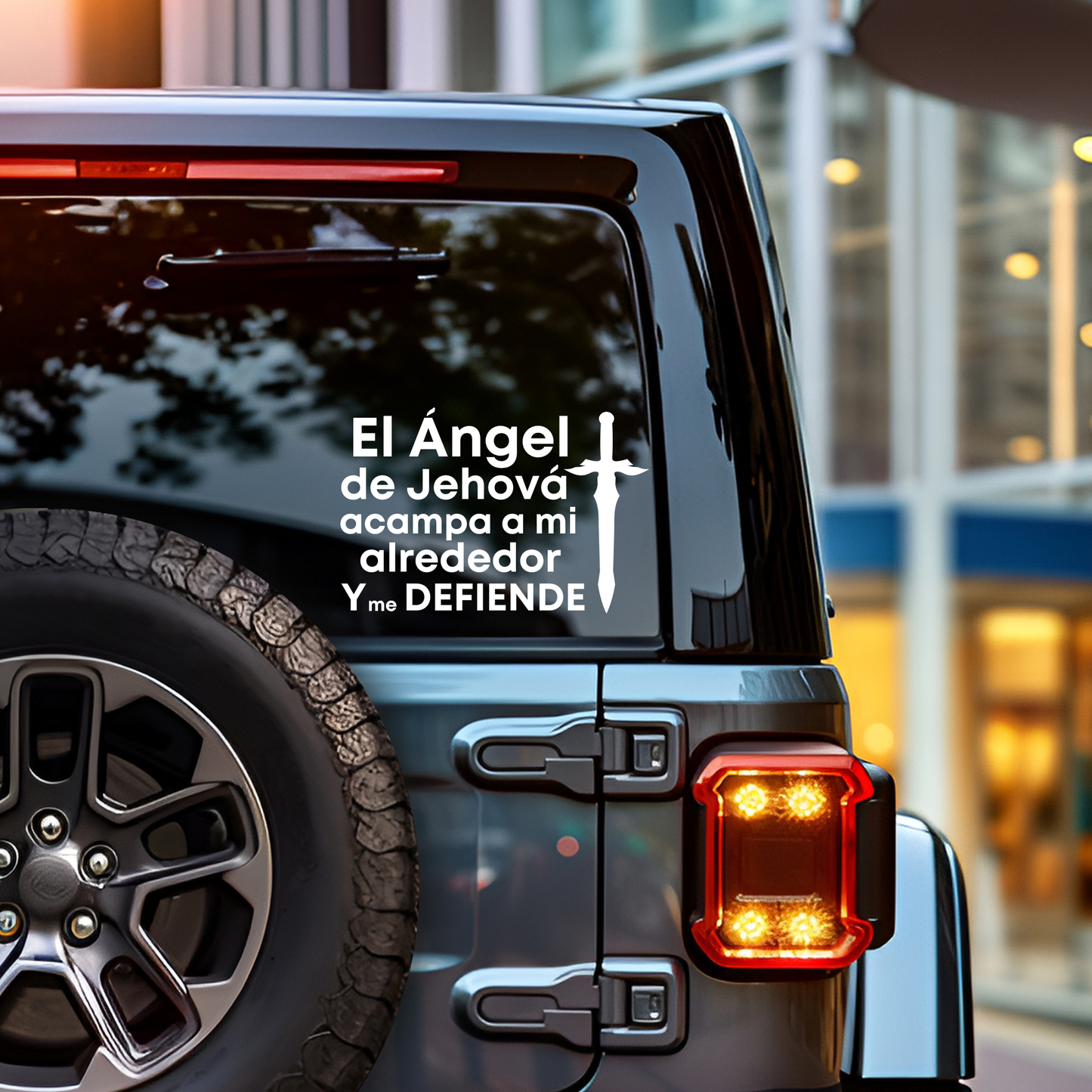 Ángel de Jehová Transfer Sticker – Fe y Protección para tu Auto - Premium Car Transfer Decal