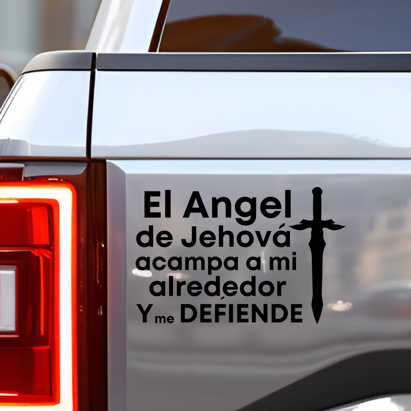 Ángel de Jehová Transfer Sticker – Fe y Protección para tu Auto - Premium Car Transfer Decal