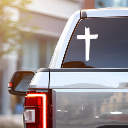 Christian Cross Car Decal / Calcomanía de Cruz Cristiana – Vinyl Sticker for Auto, Window, Laptop