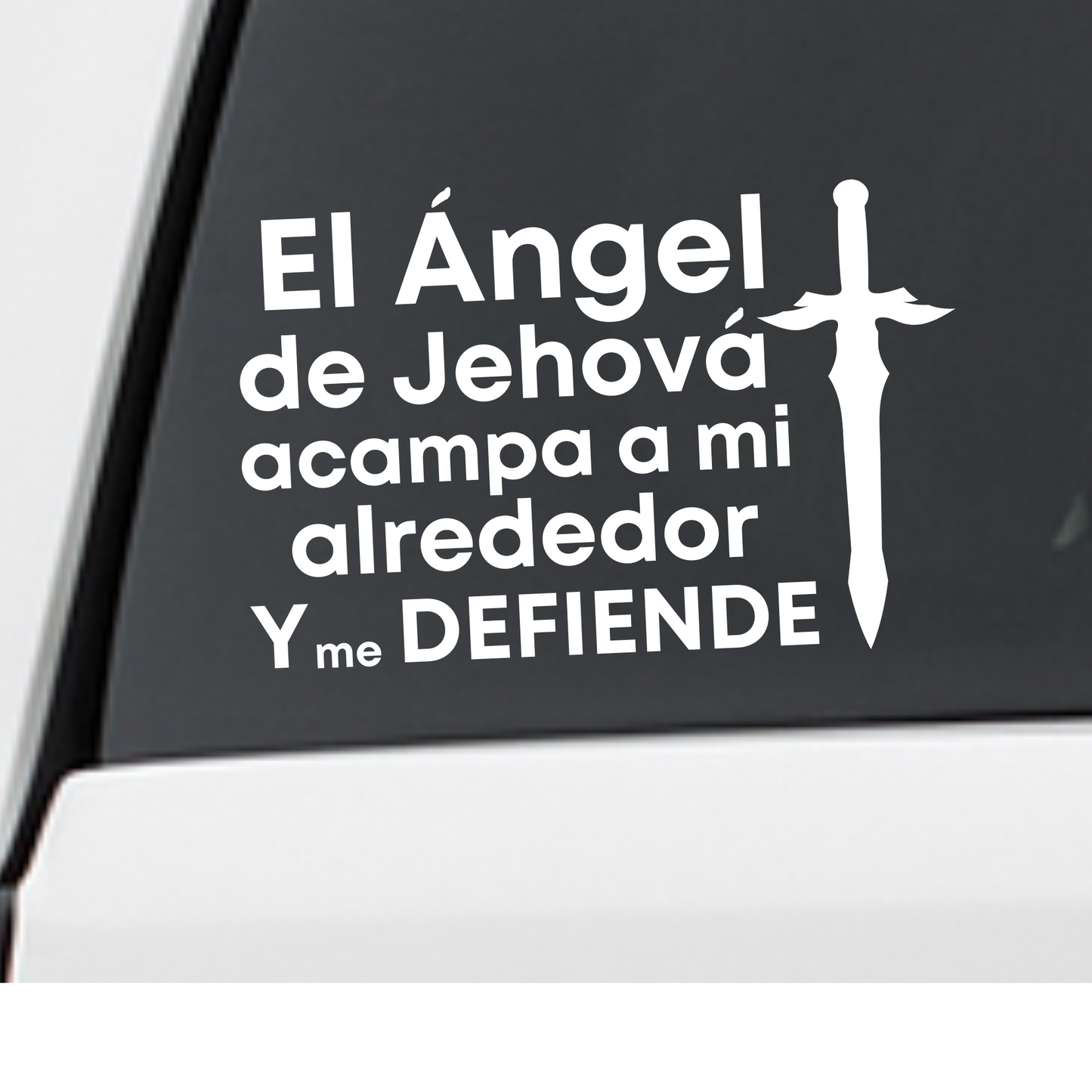 Ángel de Jehová Transfer Sticker – Fe y Protección para tu Auto - Premium Car Transfer Decal