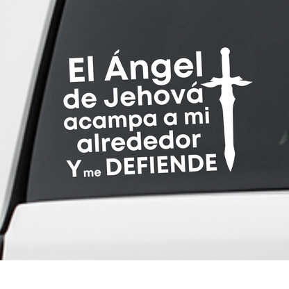 Ángel de Jehová Transfer Sticker – Fe y Protección para tu Auto - Premium Car Transfer Decal