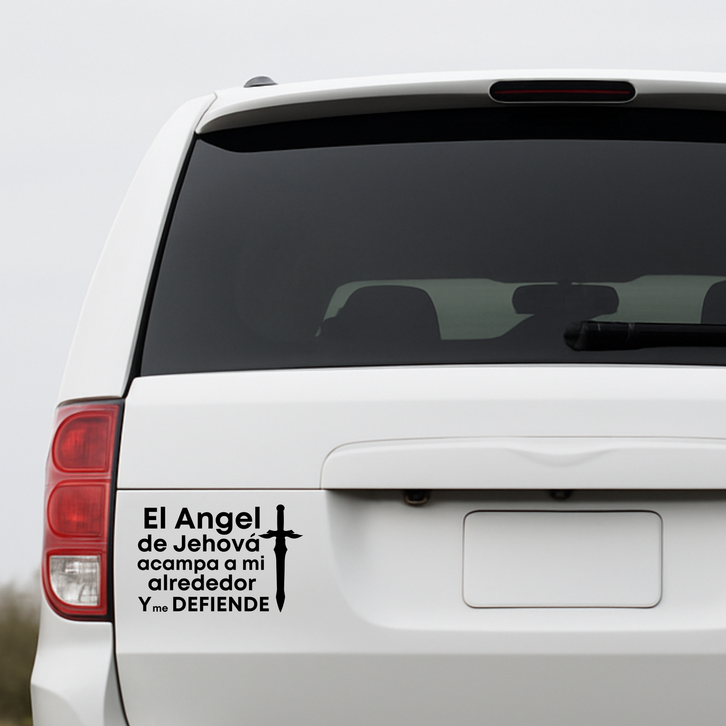 Ángel de Jehová Transfer Sticker – Fe y Protección para tu Auto - Premium Car Transfer Decal
