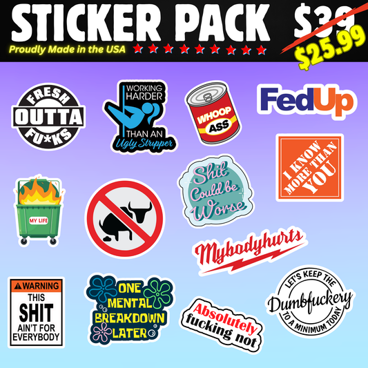 Funny Parenting Life Blue Collar Sticker Pack - 13 Waterproof Vinyl Stickers for Mom & Dad