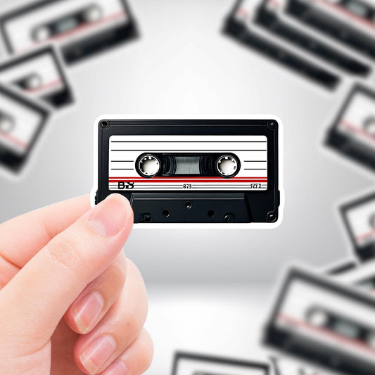 Cassette Tape | Premium Die Cut Stickers | Premium Vinyl Waterproof Stickers | UV Gloss Lamination.