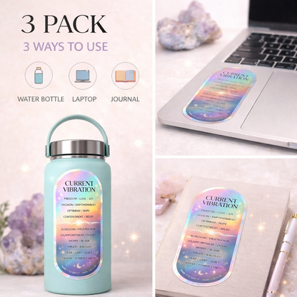 Current Vibration™ Chrome Stickers - 3 Pack (4” Waterproof Vinyl Decals)